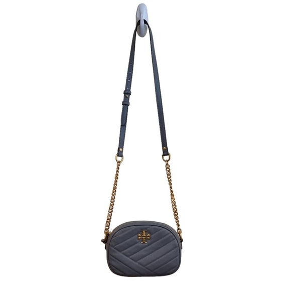 Tory Burch Handbags - Tory Burch Kira Leather Quilted Gold Logo Small Camera Shoulder Crossbody Bag OS